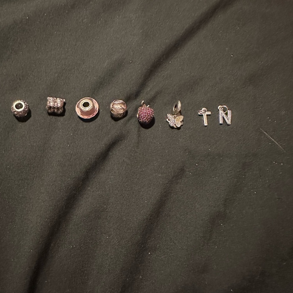 Pandora bracelet with charms.